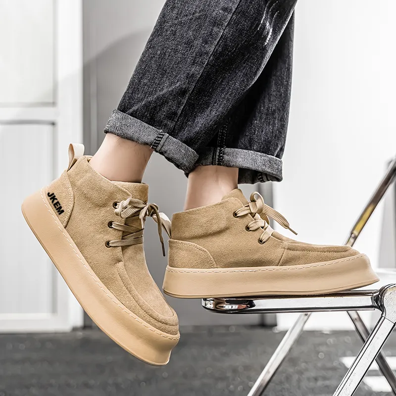 JKEM Cushioned Slip-Resistant Abrasion-Resistant High-Top Casual Shoes Men's-9