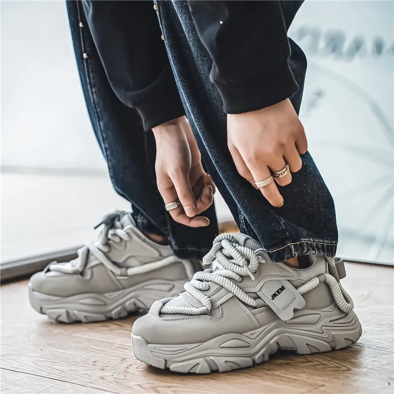 JKEM Wear-Resistant Breathable Height Increasing Low-Top Chunky Sneakers Men's-11