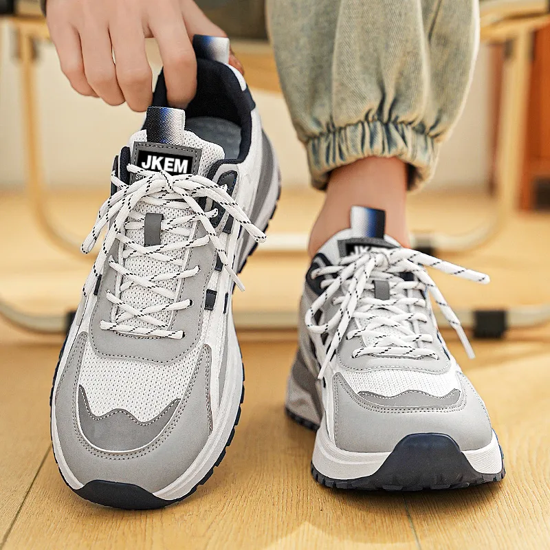 JKEM Cushioning Anti-Slip Wear-Resistant Breathable Height Increasing Low-Top Casual Shoes Men's-4