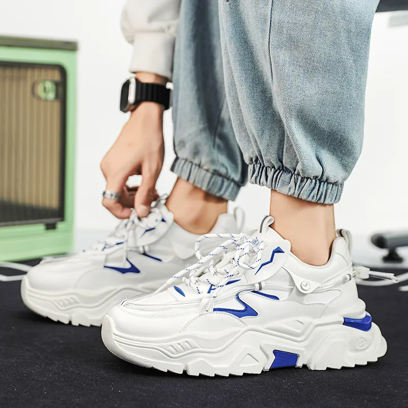 JKEM Cushioned Wear Resistant Height Increasing Low Top Chunky Sneakers Men's-7
