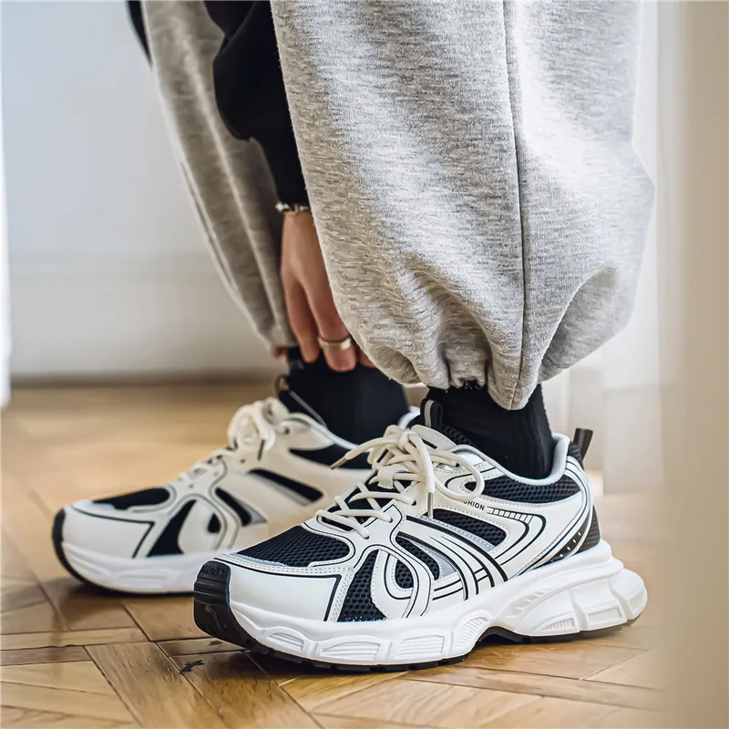 JKEM Anti-Slip Wear-Resistant Low-Top Chunky Sneakers Men's-3