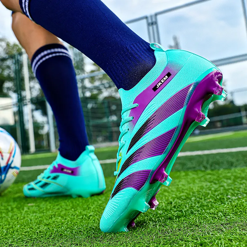 JKEM FG Rubber Long Studs Artificial Ground Wear-Resistant Coverage Impact-Resistant Soccer Shoes Unisex-23