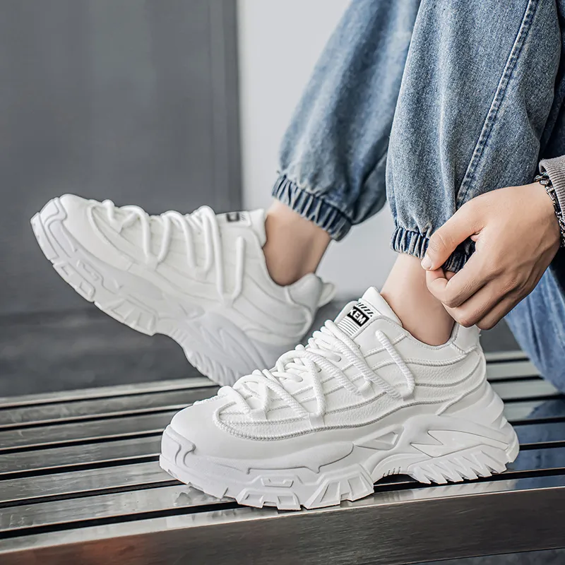 JKEM Anti-Slip And Wear-Resistant Height Increasing Low-Top Chunky Sneakers Men's-8