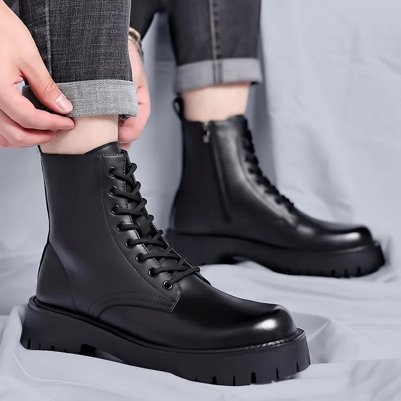 JKEM Short Mid Calf Martin Boot Men's-2