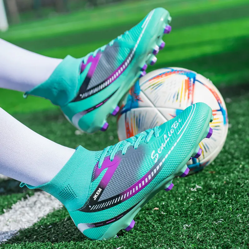 JKEM FG Rubber Long Studs Soft Ground Firm Ground Anti-Slip Wear-Resistant Soccer Shoes Unisex-12