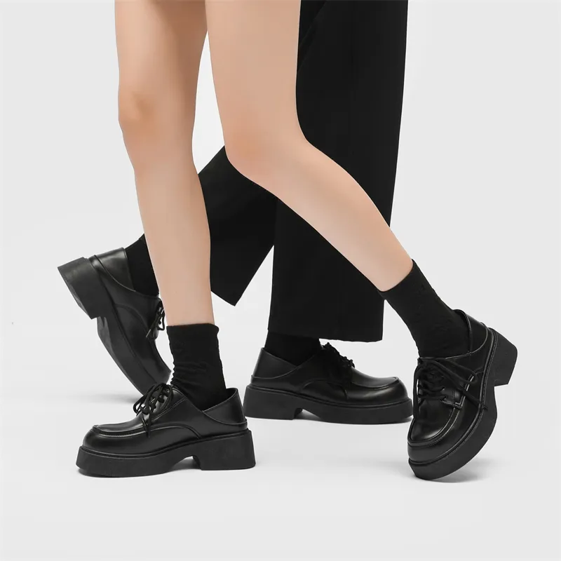JKEM Dress Shoes Unisex Low Top Black-7