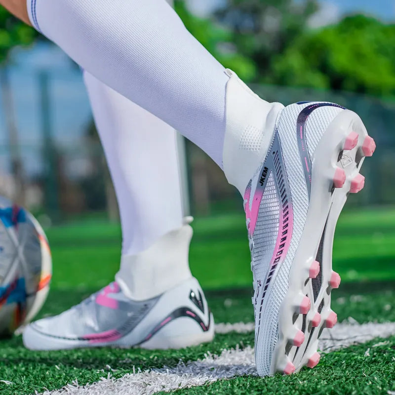 JKEM FG Rubber Long Studs Soft Ground Firm Ground Anti-Slip Wear-Resistant Soccer Shoes Unisex-8