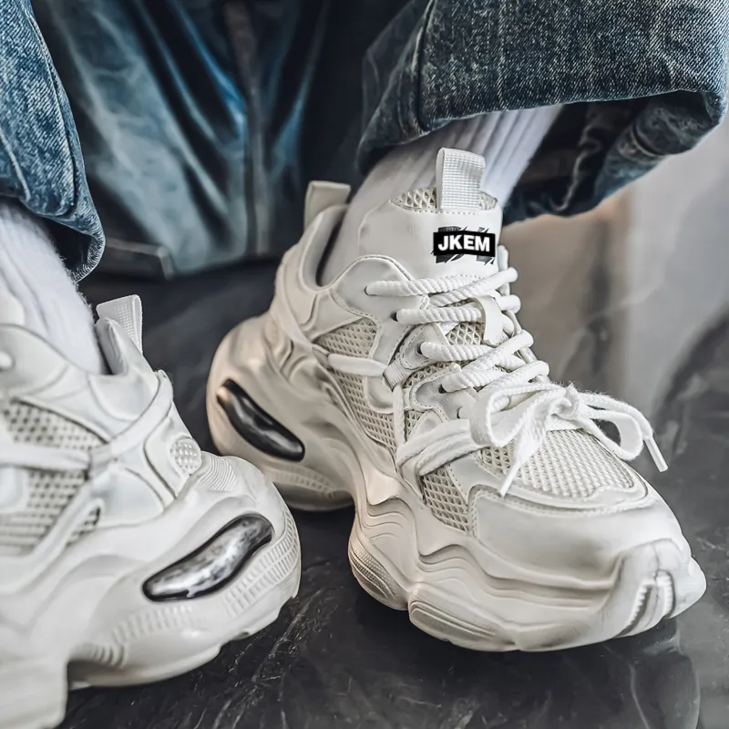 JKEM Shock Absorbers With Slip Resistant And Abrasion Resistant Properties Low Top Chunky Sneakers Men's-8