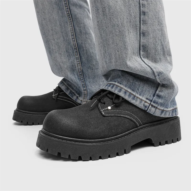 JKEM Men's Casual Shoes Men Low Top Black/Gray-4