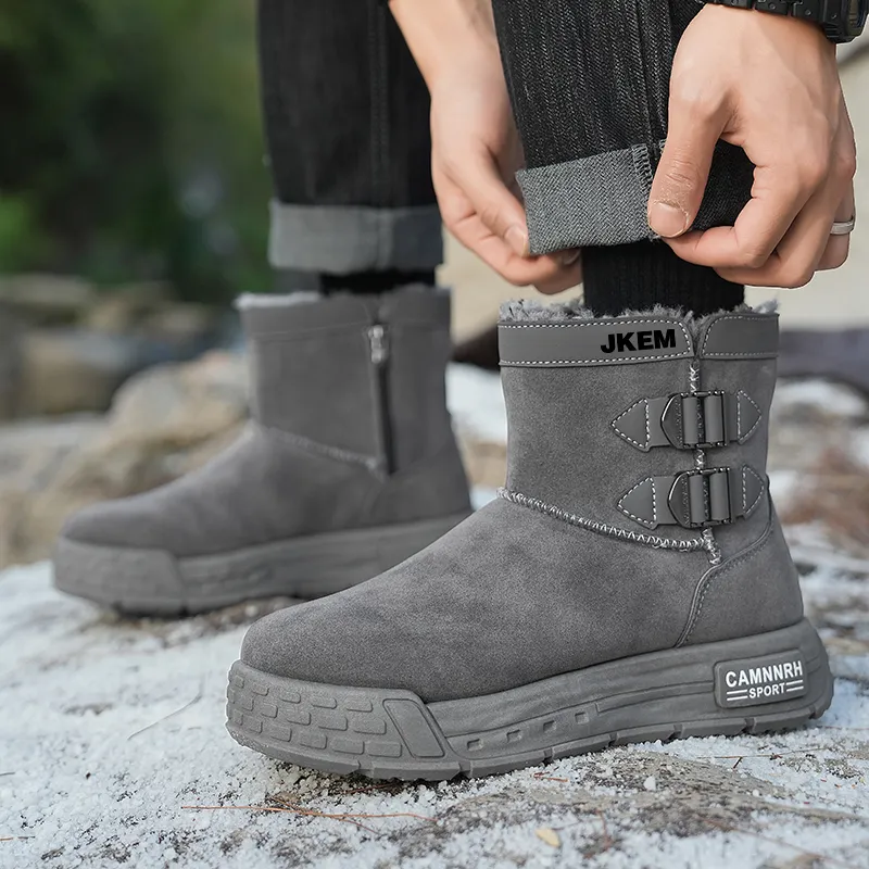 JKEM Warm Cushioning Height Increasing Short Snow Boots Men's-8
