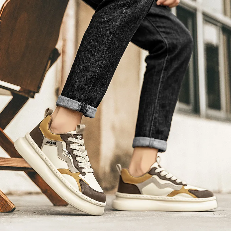 JKEM Slip-Resistant Cushioning Wear-Resistant Height Increasing Low-Top Skateboard Shoes Men's-9