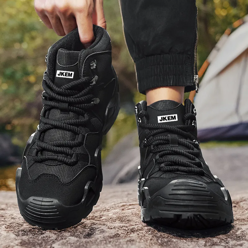 JKEM Wear Resistant Cushioning Height Increasing Short Outdoor Boots Men's-2