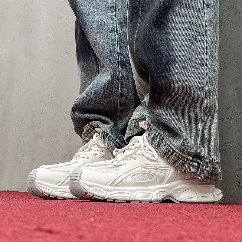 JKEM Anti Slip And Wear Resistant Height Increasing Low Top Chunky Sneakers Men's-7