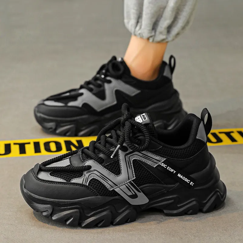 JKEM Cushioning, Slip Resistant, And Abrasion Resistant Low Top Chunky Sneakers Men's-2