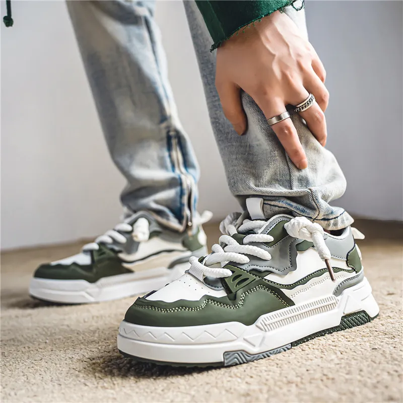 JKEM Wear resistant Lightweight Breathable And Non slip. Low Top Skateboard Shoes Men's-6