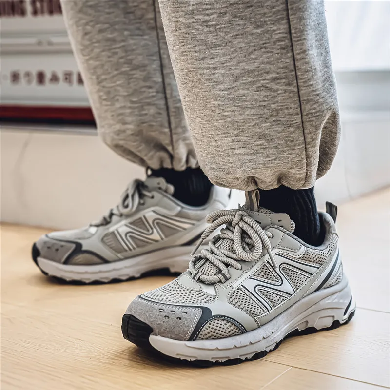 JKEM Cushioned Slip Resistant Abrasion Resistant Low Top Chunky Sneakers Men's-1