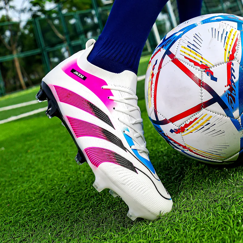 JKEM FG Rubber Long Studs Artificial Ground Wear-Resistant Coverage Impact-Resistant Soccer Shoes Unisex-9