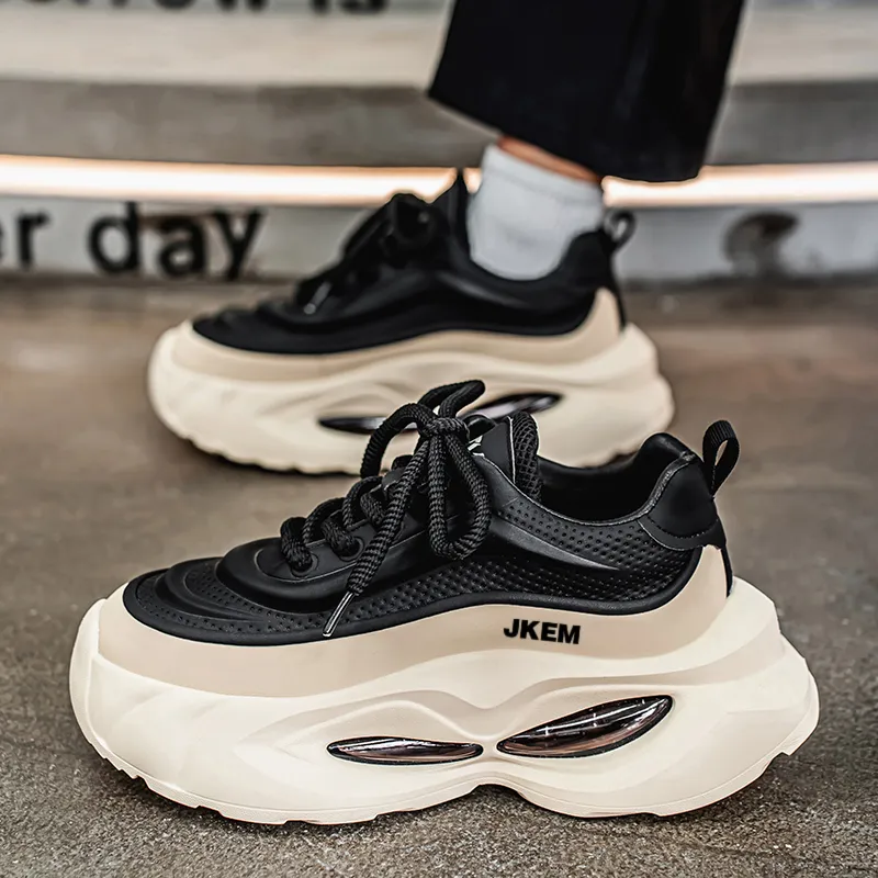 JKEM Cushioned Slip-Resistant Abrasion-Resistant Low-Top Chunky Sneakers Men's-7