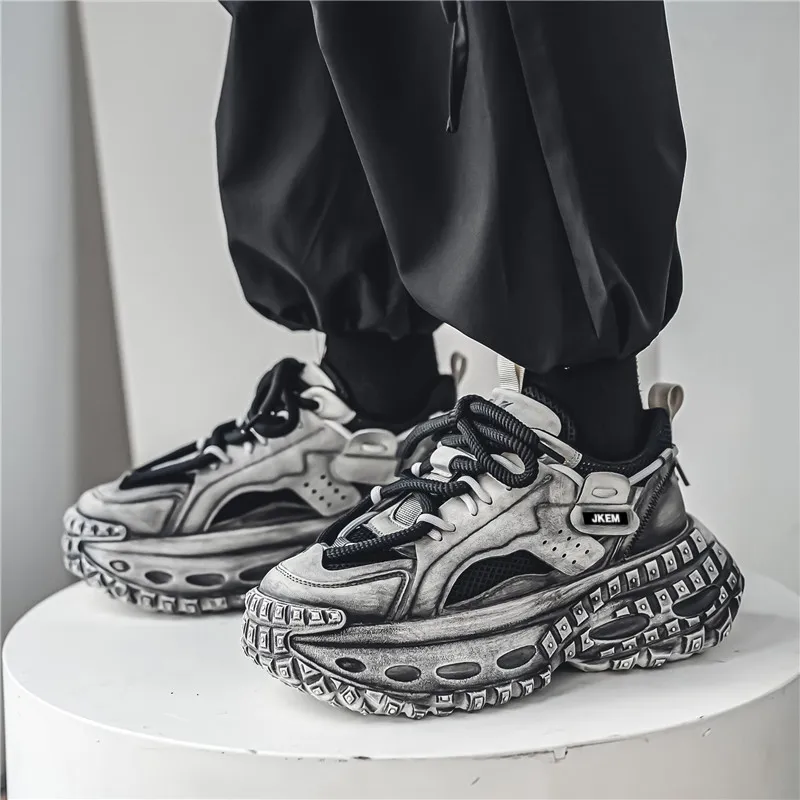 JKEM Height Increasing Breathable Low Top Chunky Sneakers Men's-3