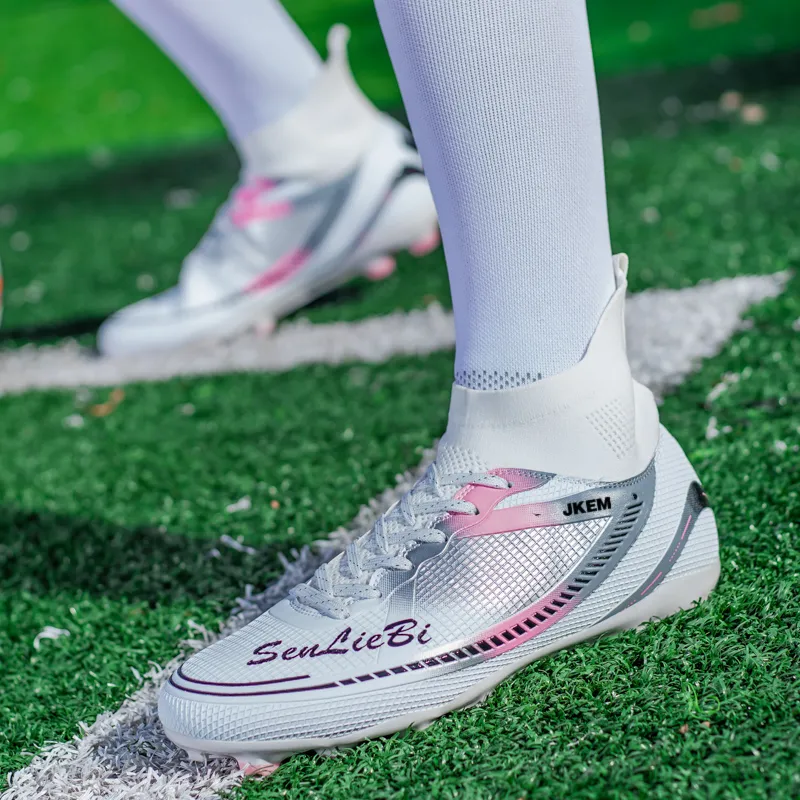 JKEM FG Rubber Long Studs Soft Ground Firm Ground Anti-Slip Wear-Resistant Soccer Shoes Unisex-7