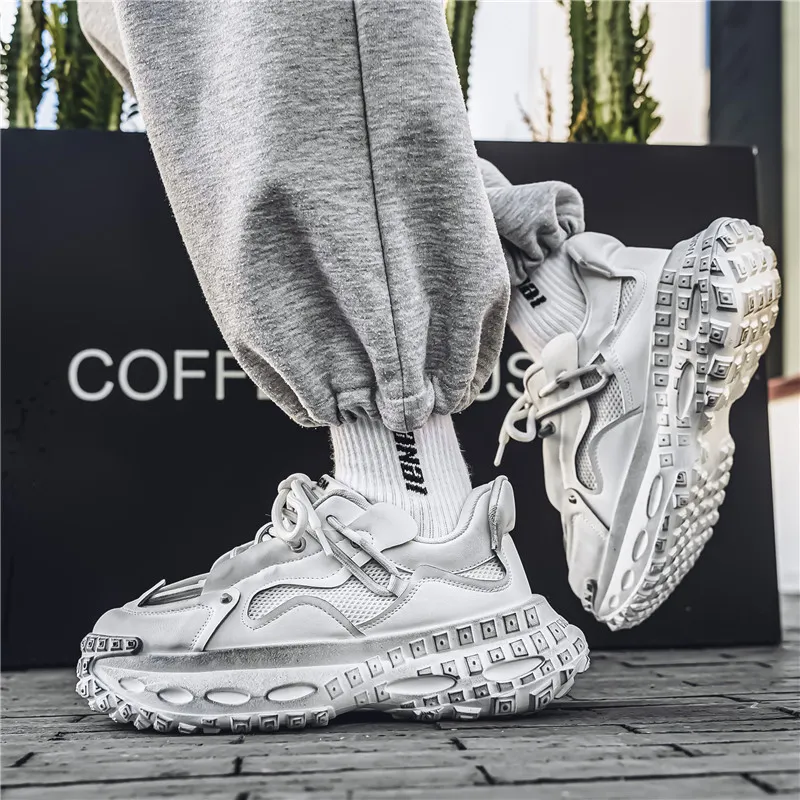 JKEM Anti Slip Wear Resistant Low Top Chunky Sneakers Men's-7