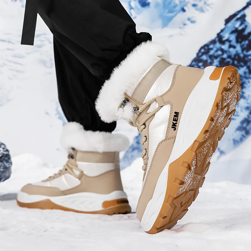 JKEM Warm Wear-Resistant Height Increasing Short Mid-Calf Snow Boots Men's-8