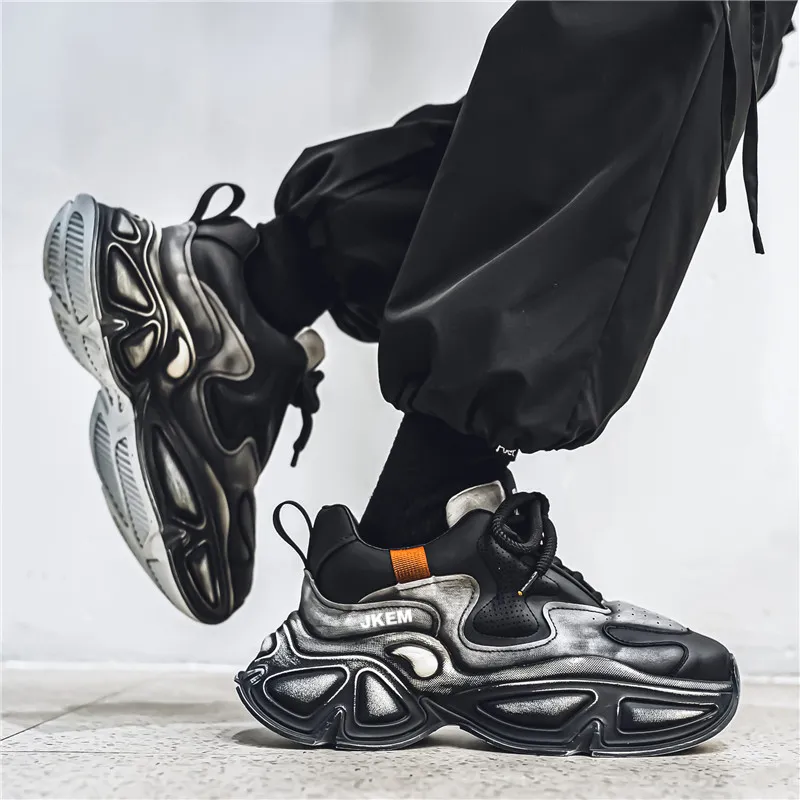 JKEM Anti-Slip And Wear-Resistant Height Increasing Low-Top Chunky Sneakers Men's-9