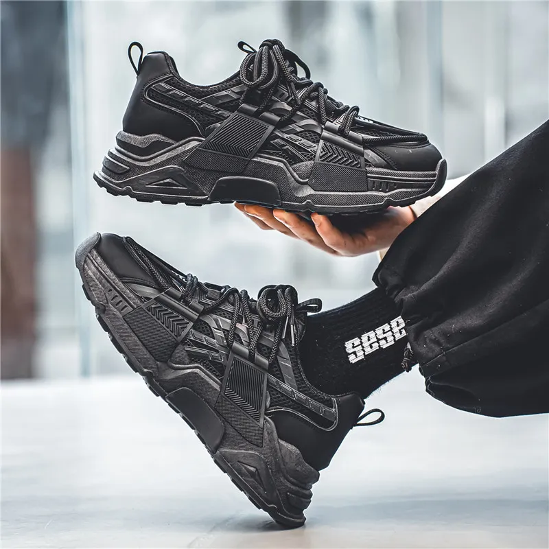 JKEM Cushioning Anti-Slip Wear-Resistant Breathable Height Increasing Low-Top Chunky Sneakers Men's-4