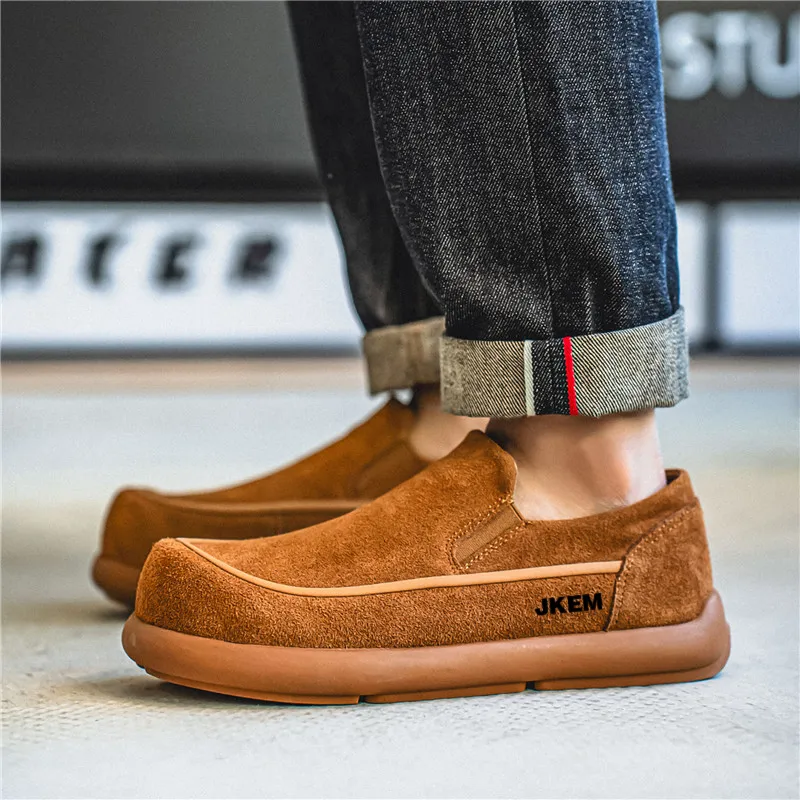 JKEM Men's Casual Shoes Men Low Top Black/Khaki/Chestnut-7