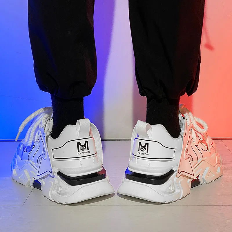 JKEM Anti-Slip And Wear-Resistant Height Increasing High-Top Chunky Sneakers Men's-7