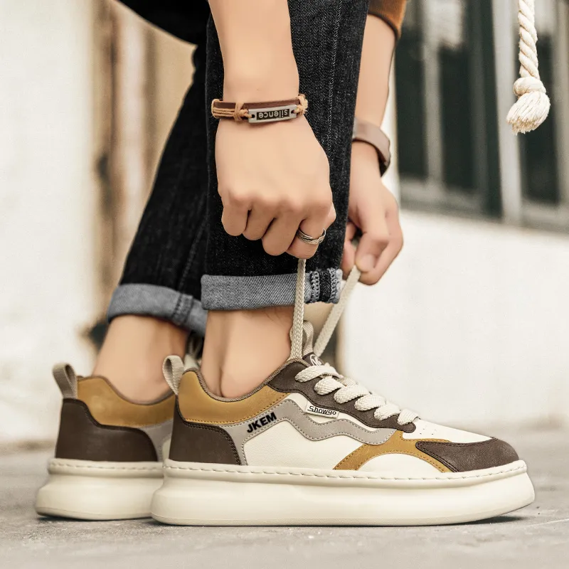 JKEM Slip-Resistant Cushioning Wear-Resistant Height Increasing Low-Top Skateboard Shoes Men's-8