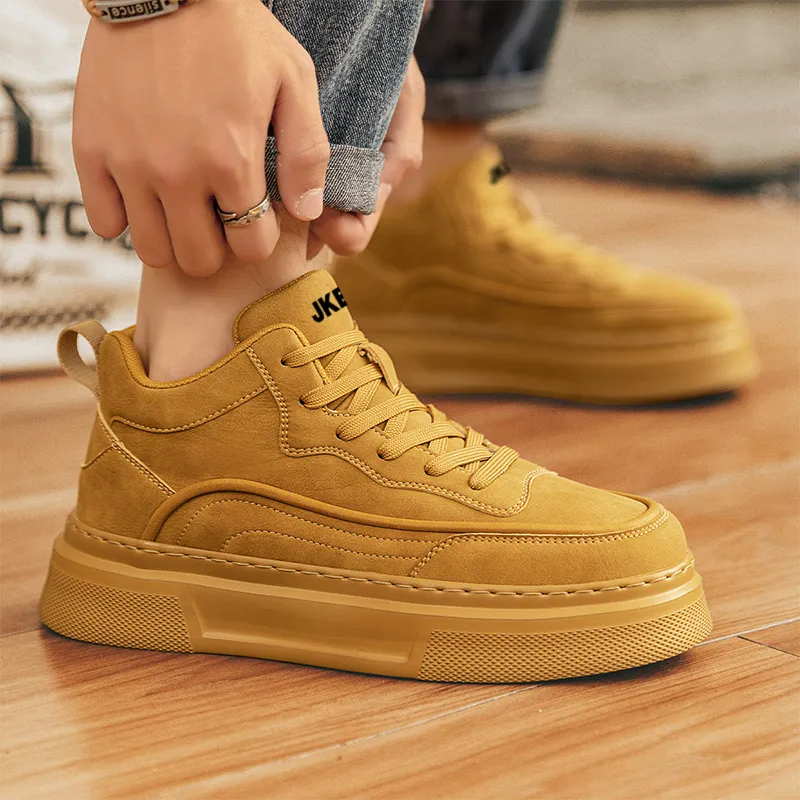 JKEM Anti-Slip And Wear-Resistant Height Increasing High-Top Skateboard Shoes Men's-7