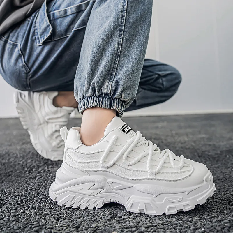 JKEM Anti-Slip And Wear-Resistant Height Increasing Low-Top Chunky Sneakers Men's-9