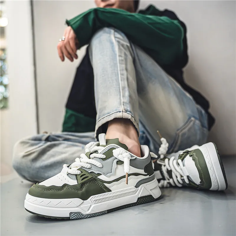 JKEM Wear resistant Lightweight Breathable And Non slip. Low Top Skateboard Shoes Men's-8