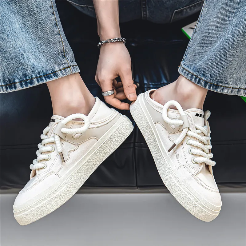 JKEM Slip Resistant Height Enhancing Cushioning Low Top Canvas Shoes Unisex-6