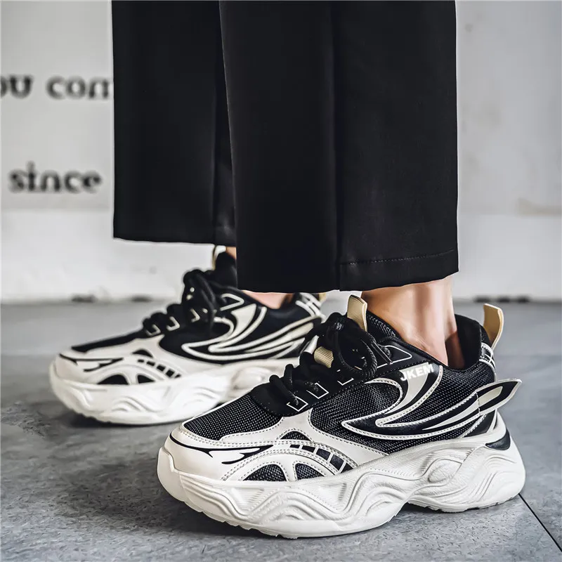 JKEM Anti Slip Wear Resistant Low Top Chunky Sneakers Men's-1
