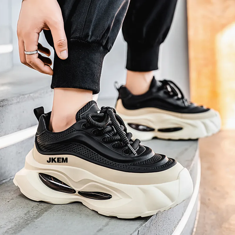JKEM Cushioned Slip-Resistant Abrasion-Resistant Low-Top Chunky Sneakers Men's-9