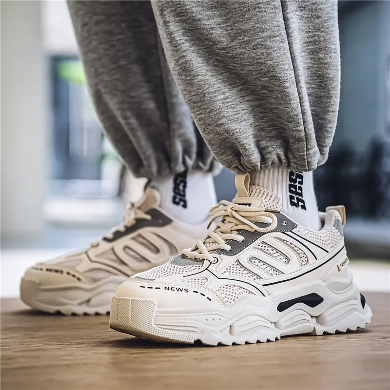 JKEM Anti Slip Wear Resistant Low Top Chunky Sneakers Men's-6
