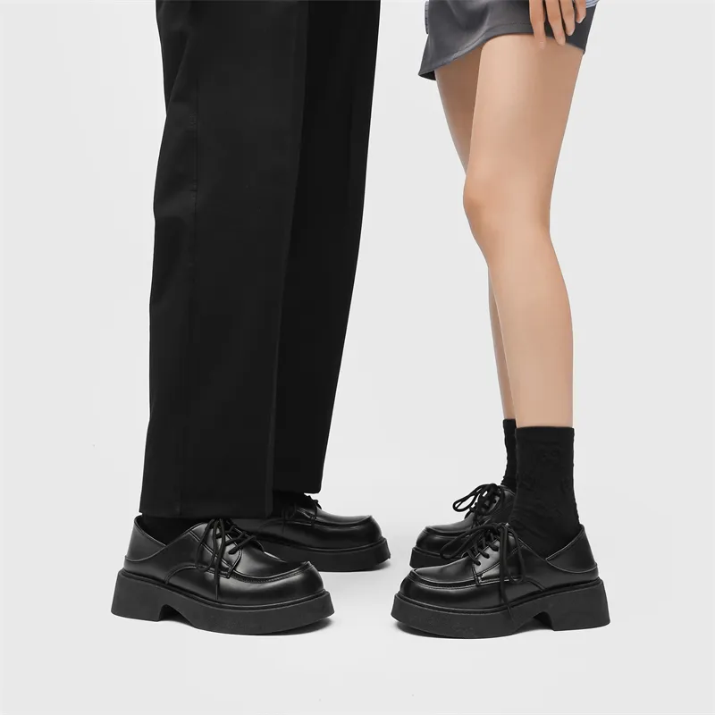 JKEM Dress Shoes Unisex Low Top Black-2