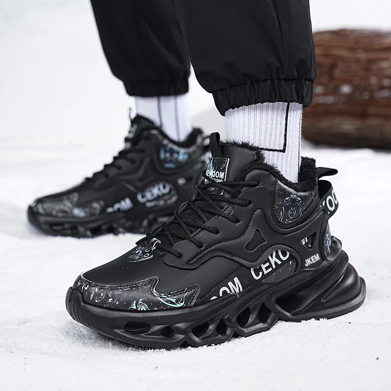 JKEM Anti-Slip And Wear-Resistant Warm High-Top Chunky Sneakers Men's-20