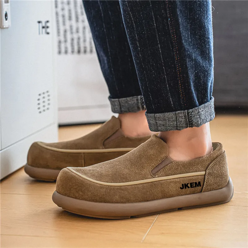 JKEM Men's Casual Shoes Men Low Top Black/Khaki/Chestnut-12