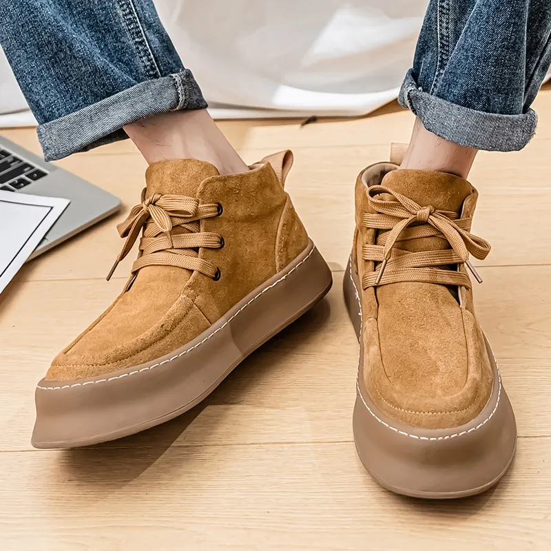 JKEM Cushioned Slip-Resistant Abrasion-Resistant High-Top Casual Shoes Men's-13