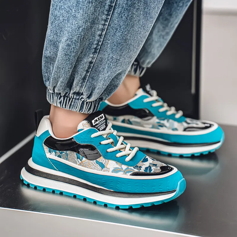 JKEM Shock Absorbers With Slip Resistant And Abrasion Resistant Properties Low Top Casual Shoes Men's-2