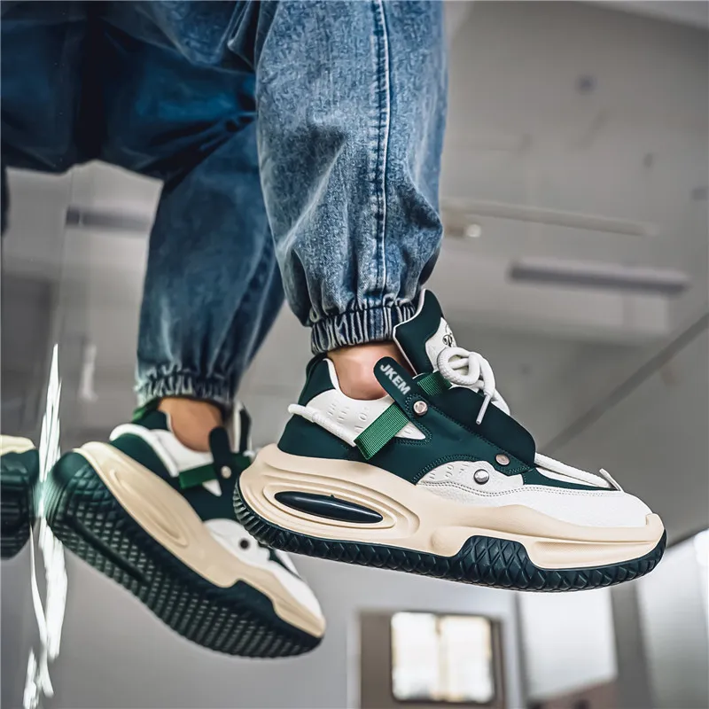 JKEM Cushioning Anti-Slip And Wear-Resistant Height Increasing Low-Top Chunky Sneakers Men's-14