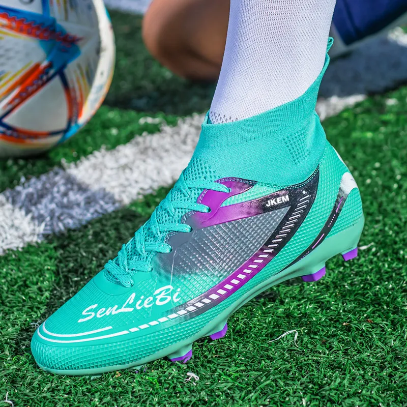 JKEM FG Rubber Long Studs Soft Ground Firm Ground Anti-Slip Wear-Resistant Soccer Shoes Unisex-14