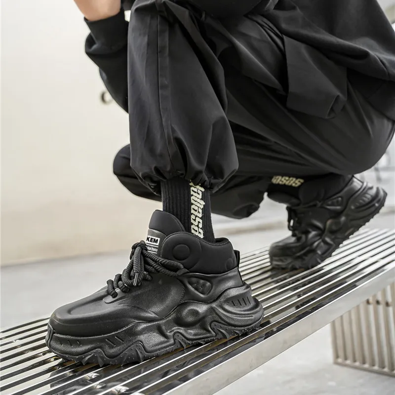 JKEM Cushioned Slip-Resistant Abrasion-Resistant High-Top Casual Shoes Men's-7