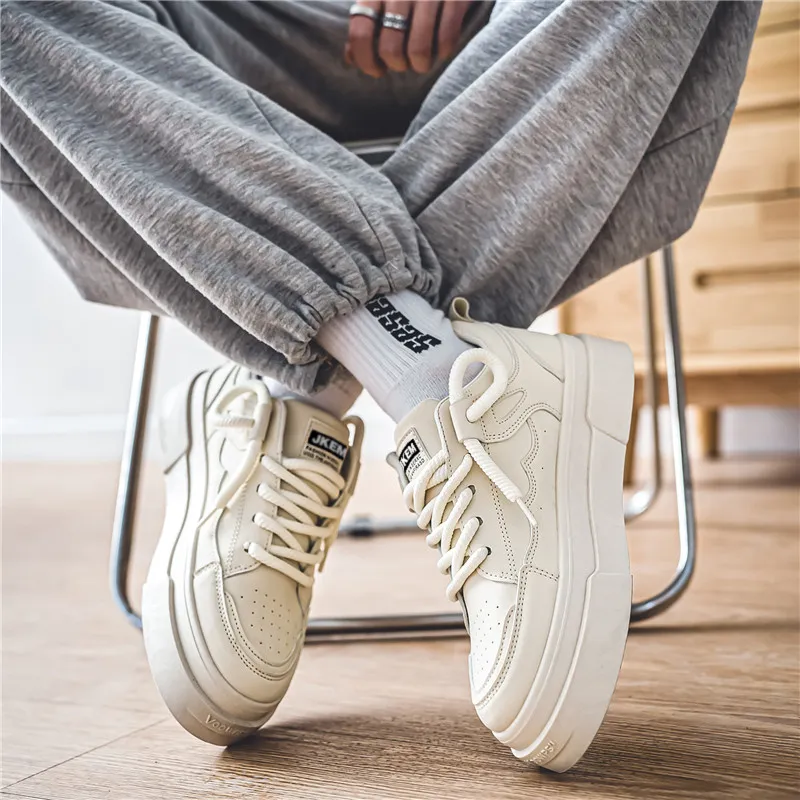 JKEM Warm Slip-Resistant Cushioning Wear-Resistant Height Increasing Low-Top Skateboard Shoes Men's-13