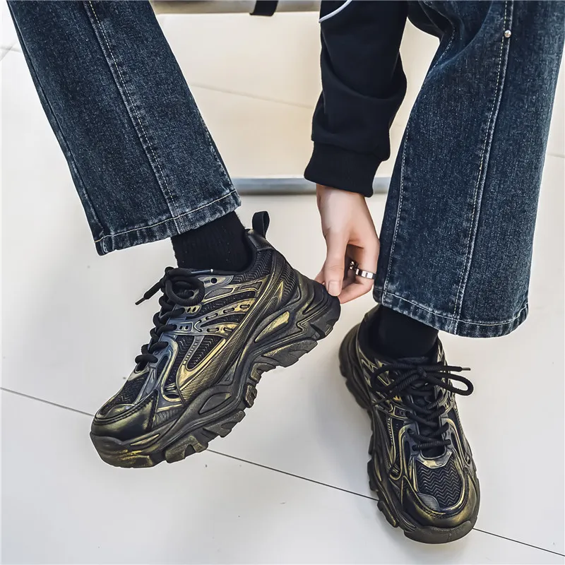JKEM Anti-Slip And Wear-Resistant Height Increasing Low-Top Chunky Sneakers Men's-7