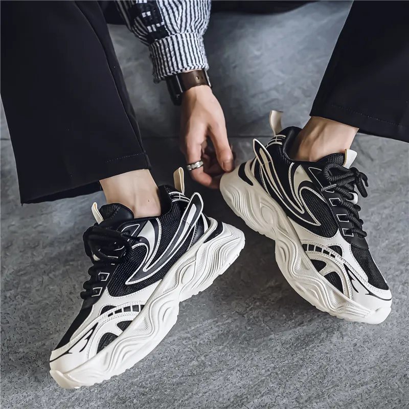 JKEM Anti Slip Wear Resistant Low Top Chunky Sneakers Men's-2