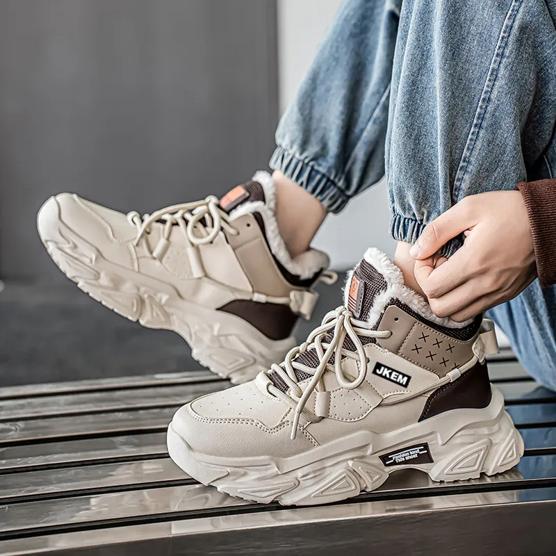 JKEM Cushioning Anti-Slip And Wear-Resistant High-Top Chunky Sneakers Men's-13